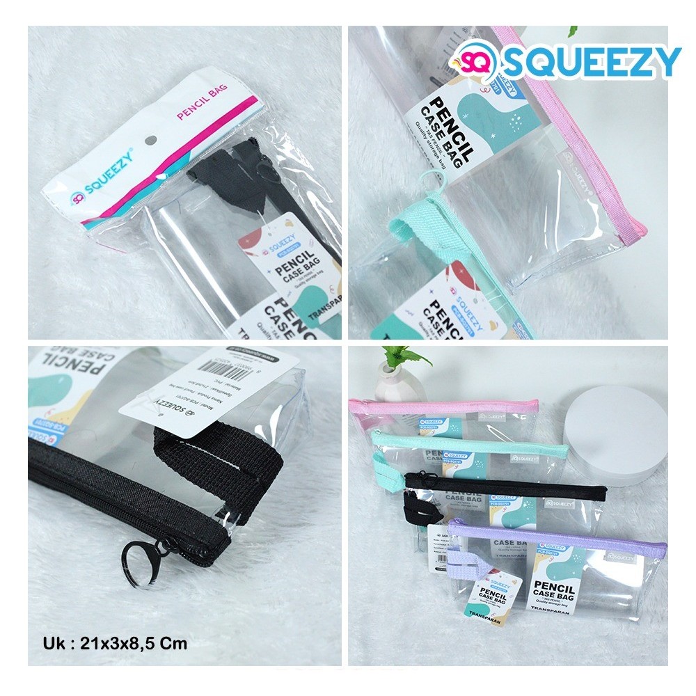 

Tempat Pensil Dompet Sleting Mika Plastik Tebal Bagus Transparan Pen Case