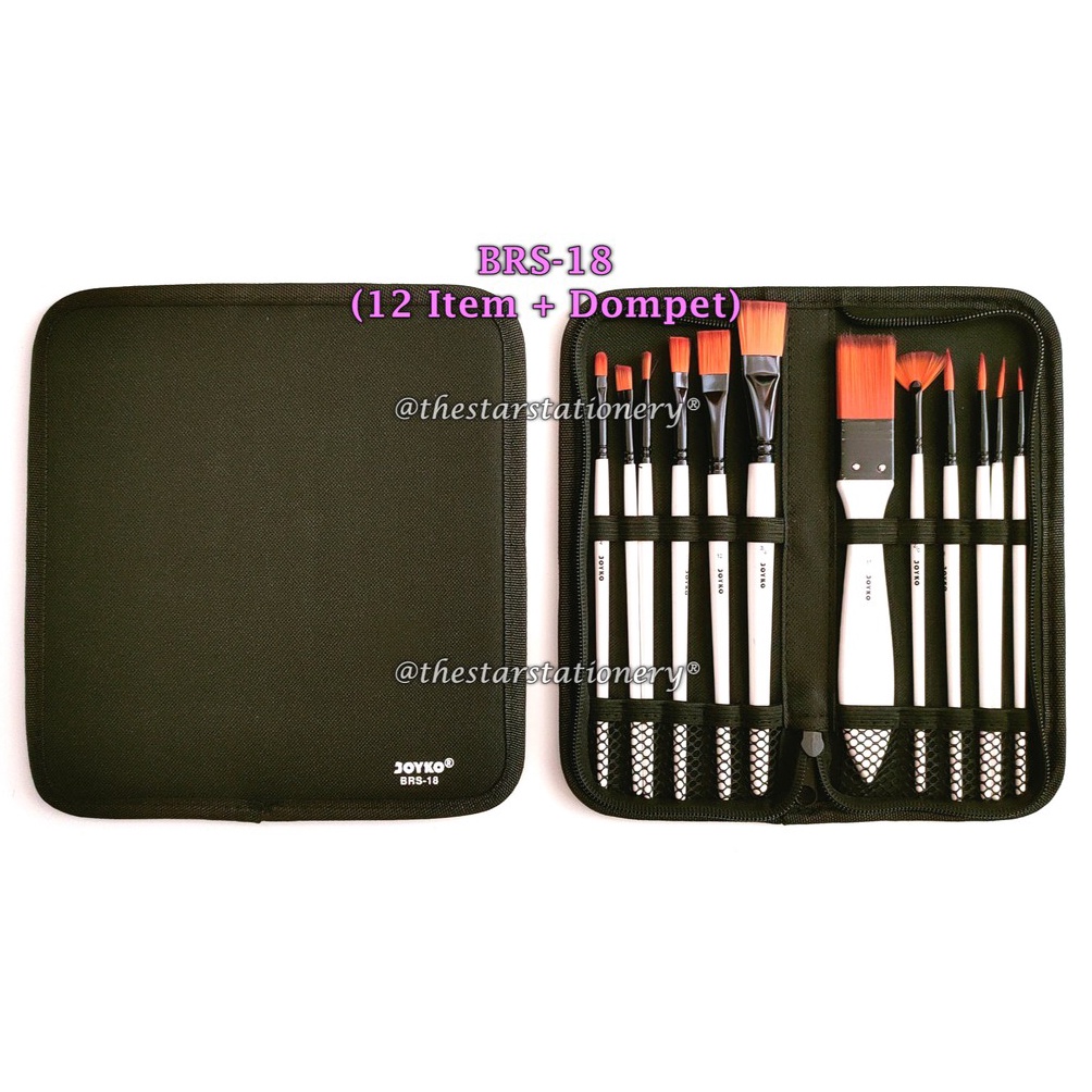 

KODE L96F 1 Set GROSIR Kuas Cat Air JOYKO BRS18 Brush Kuas Cat Air Lukis Acrylic Joyko BRS18 Set