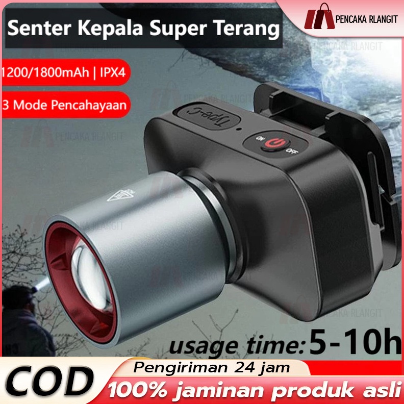 Aoki Senter Kepala Led Zoom AK3685A  AK3686K 6W  Cahaya Super Terang  Jarak Jauh Laser  AOKI Head La