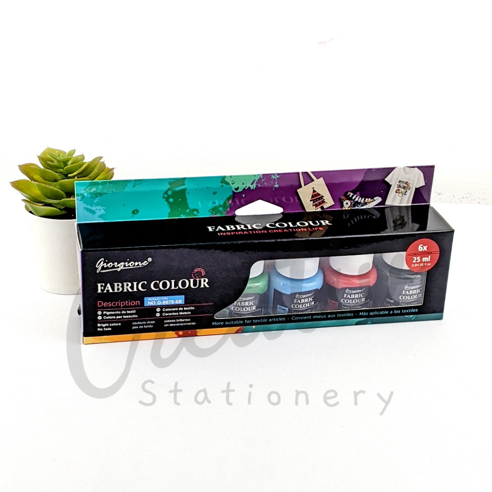 

KODE T26X GIORGIONE Fabric Paint Cat Fabric Kain 6 Warna 25 Ml G66786B