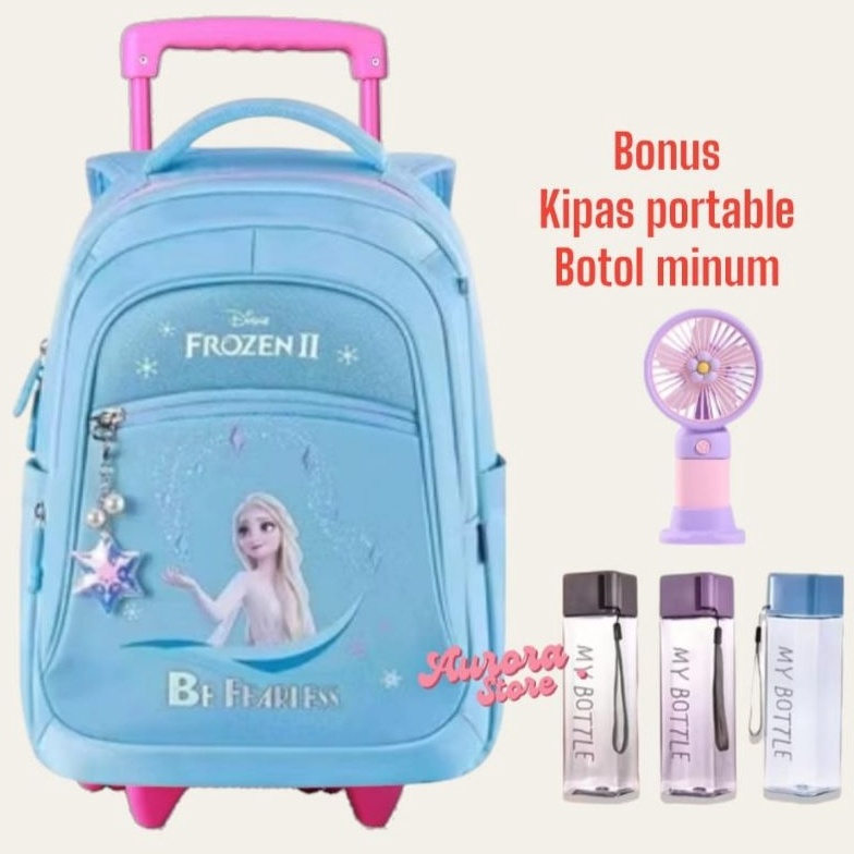 Tas Troli Anak SD Wanita Motif Frozen  Tas Dorong Anak SD Perempuan Motif Frozen KODE N7X5