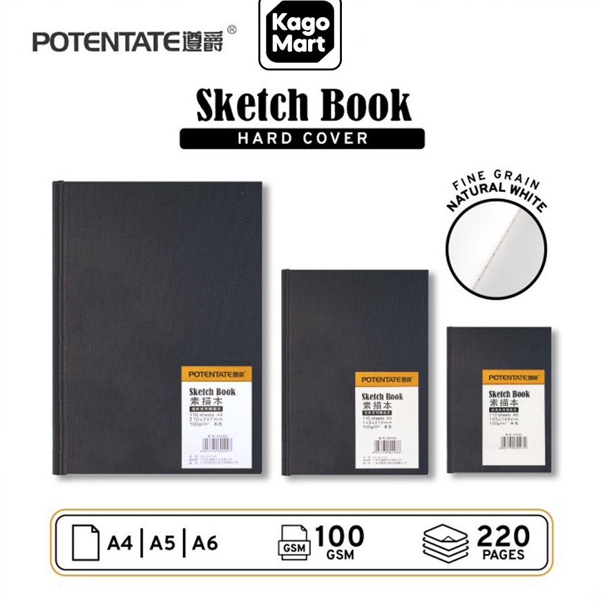 

KODE W7Q Potentate Sketchbook Hard Cover A6 A5 A4 Buku Sketsa