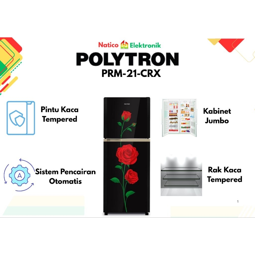 Kulkas Polytron 2 Pintu PRM-21-CRX 210L