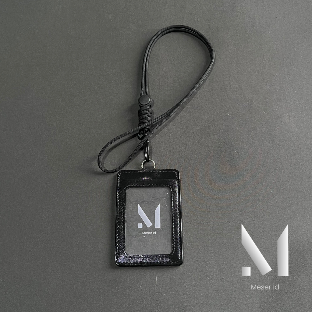 

Lanyard Id Card Gantungan Paracord Name Tag Kulit Sintetis 2 Sisi Slot Kartu Pria Wanita By Meser Id