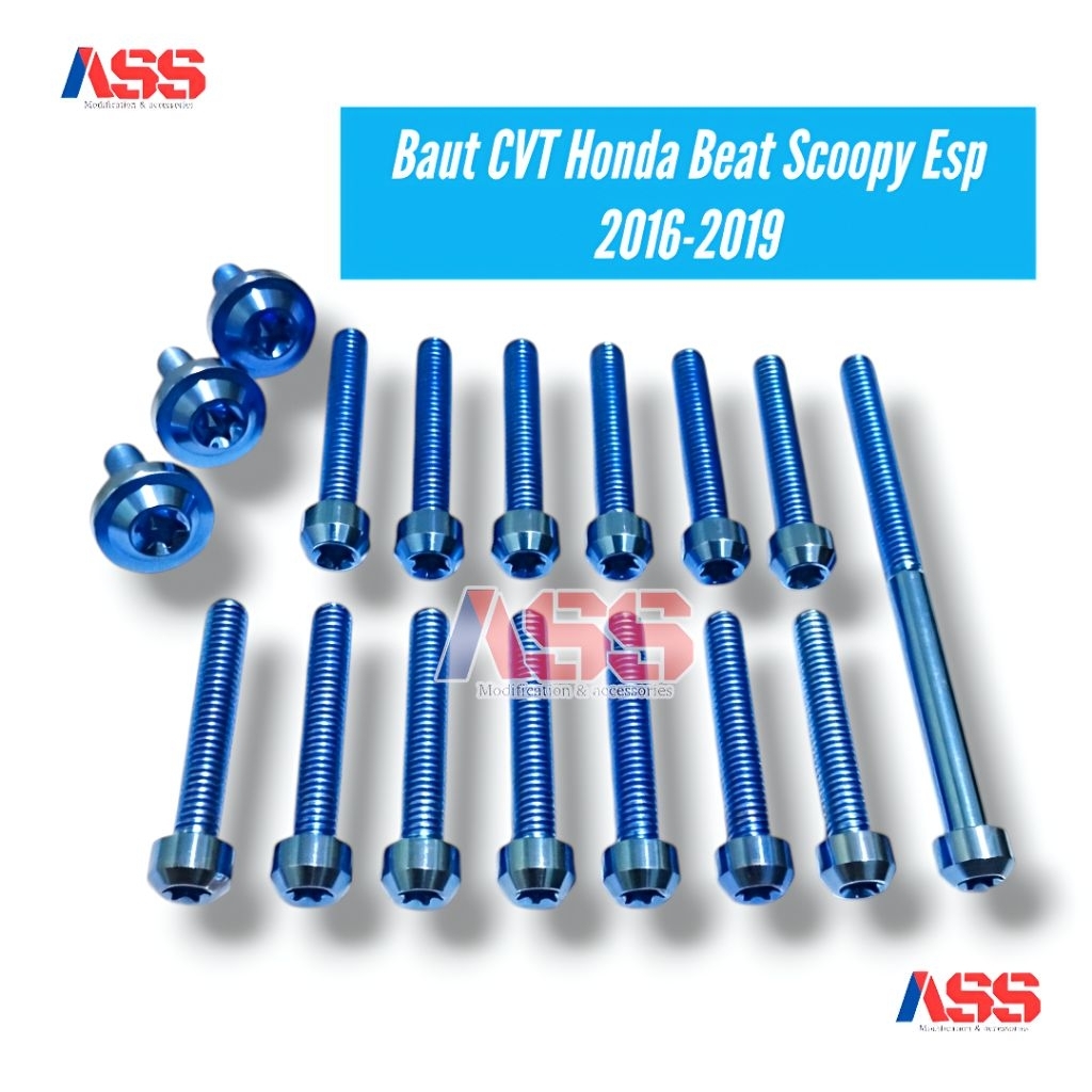 Baut Cvt Honda Beat Esp & Scoopy Esp 2016-2019 Titanium Grade 5