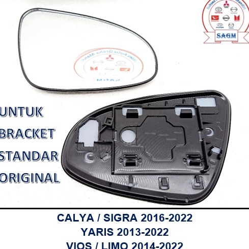 KACA SPION CALYA SIGRA VIOS YARIS 213  222 BRACKET ORI KACA  BRACKET HITAM KODE Y7N9