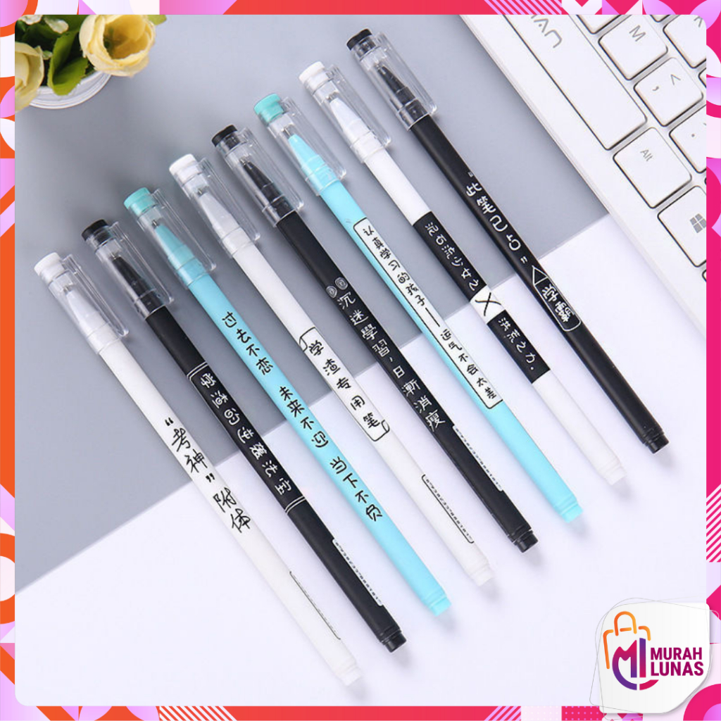 

MUNAS Pen Tinta Gel Mekanik Ujung Lancip Pena Gel 0.5mm Bolpoin Warna Hitam Pulpen Aksen Japanses Alat Tulis Kerja
