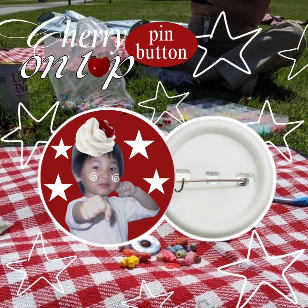 [READY STOCK] CHERRY ON TOP PIN BUTTON XDINARY HEROES XH GAON JOOYEON KWAK JISEOK JUNGSU KIM JUNGSU 