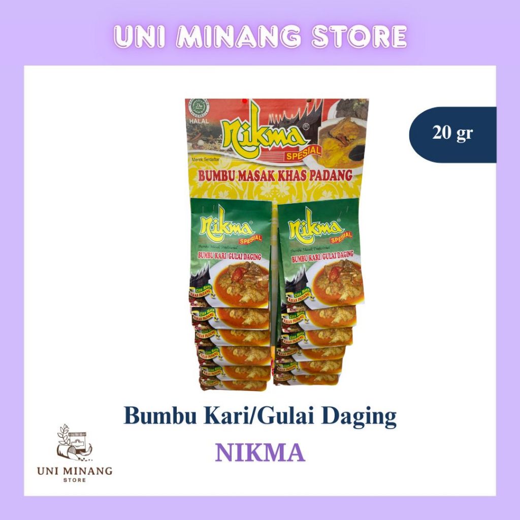 

(1 renteng isi 12 pcs) Nikma Bumbu Kari/Gulai Daging Renteng 20 gr