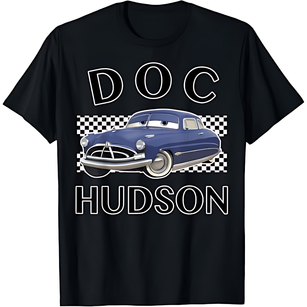 Disney Pixar Cars Doc Hudson Vintage Race Stripe Logo T-Shirt