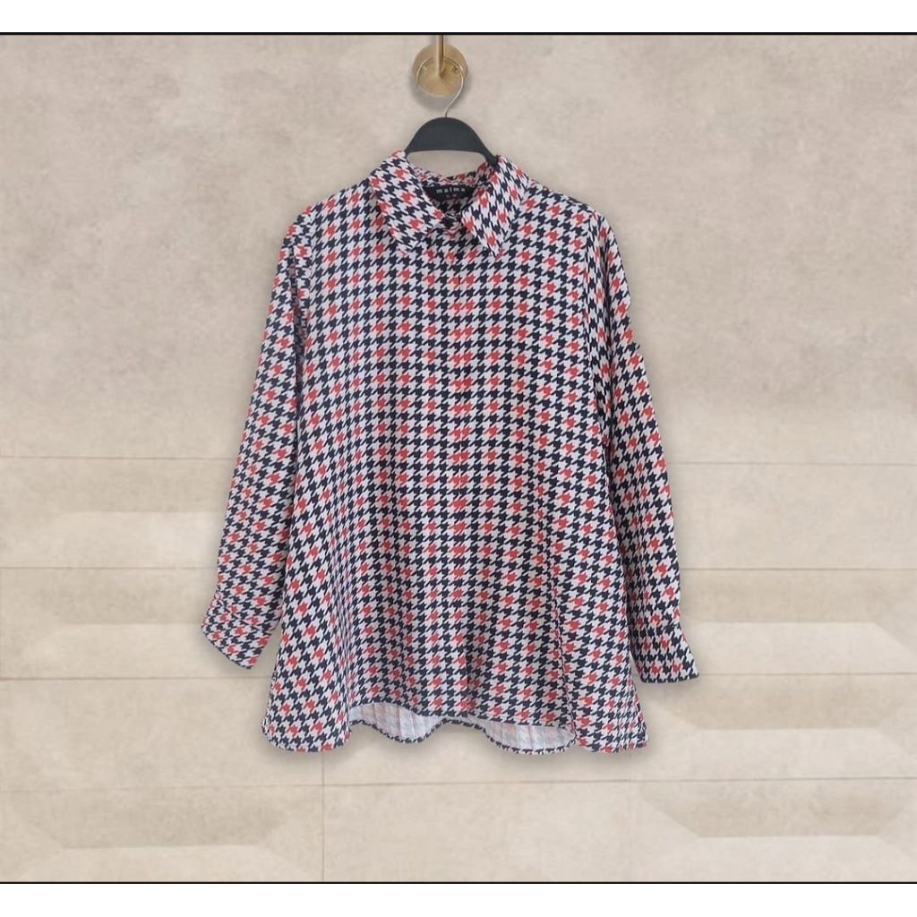 Preloved Maima Indonesia Zae Top Houndstooth