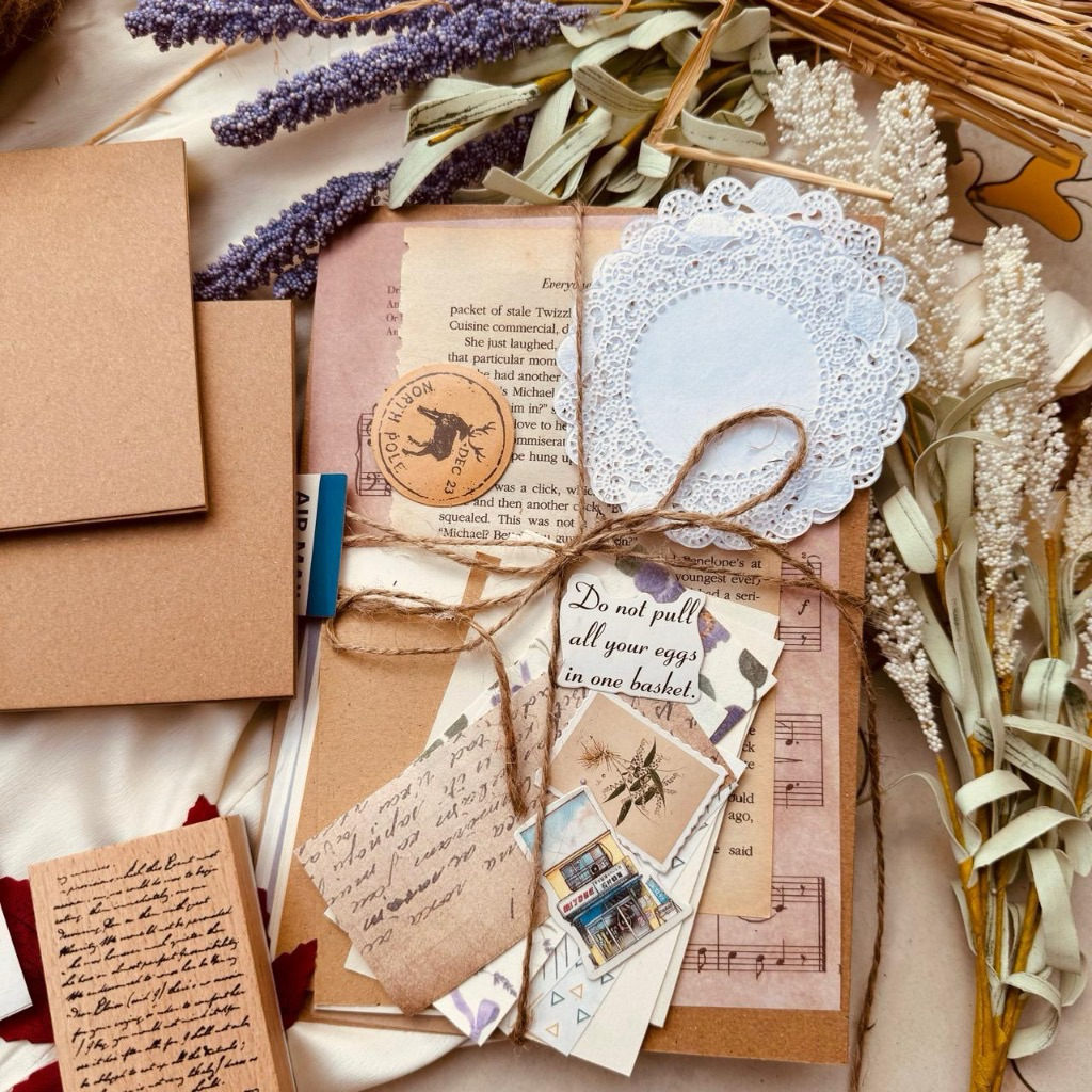 

[B922] 53pcs Scrapbook Journaling Jurnal Kit Journal Kit Vintage Diari Kertas Dekorasi