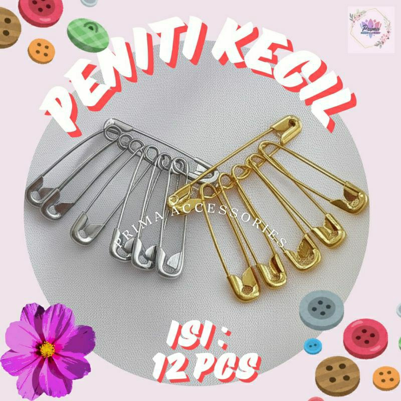 Peniti kecil | Peniti Kecil Perak | Peniti Kecil Emas | 12 pcs