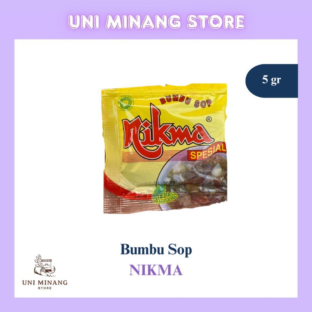 

(1 lusin isi 12 pcs) Nikma Bumbu Sop 5 gr