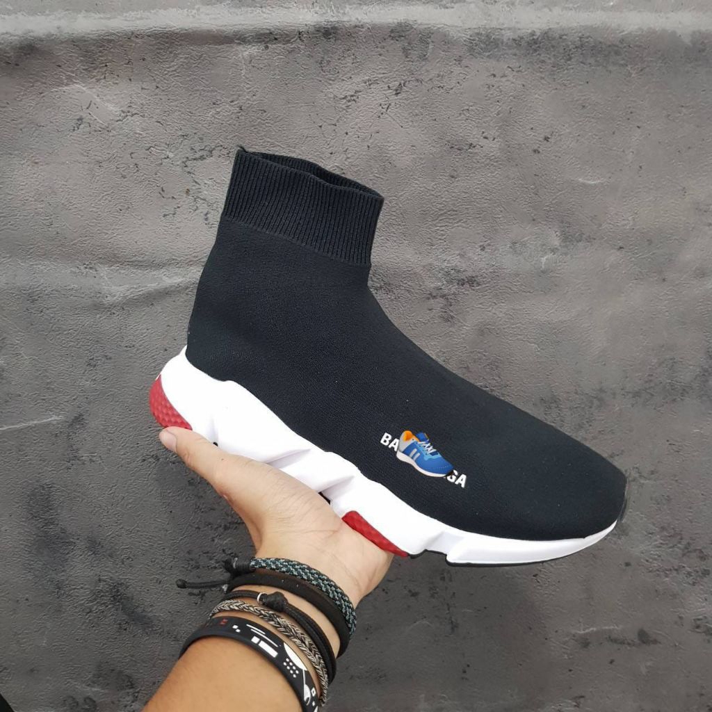 Sepatu Sneakers BC Top Speed Trainer Black White Red