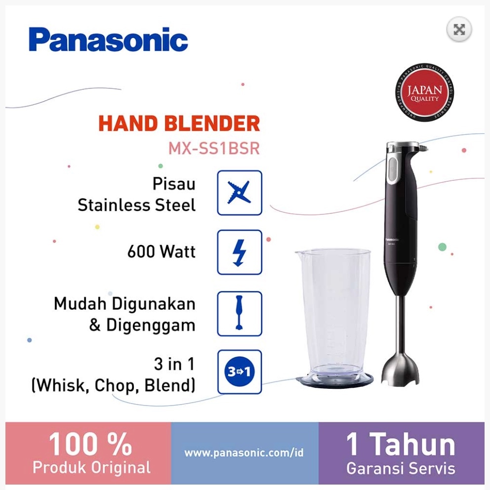 PANASONIC BLENDER TANGAN HAND BLENDER MX-SS1BSR