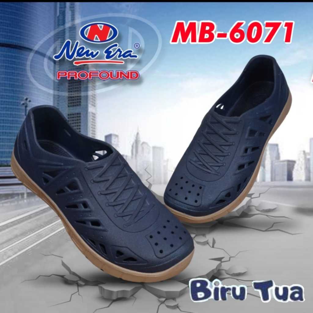 Ago NEW ERA MB 6071 Sandal Sepatu Selop Sport New Era Dewasa Sendal Karet Anti Slip Casual Sandal Pr