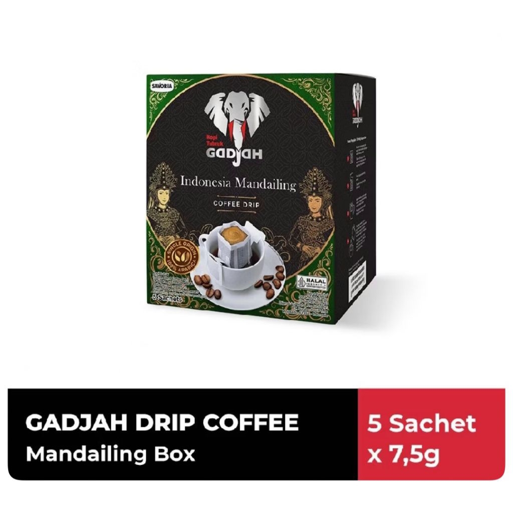 

Kopi Tubruk Gadjah Drip Indonesia Mandailing Box - Isi 5 Sachet X 7,5gr