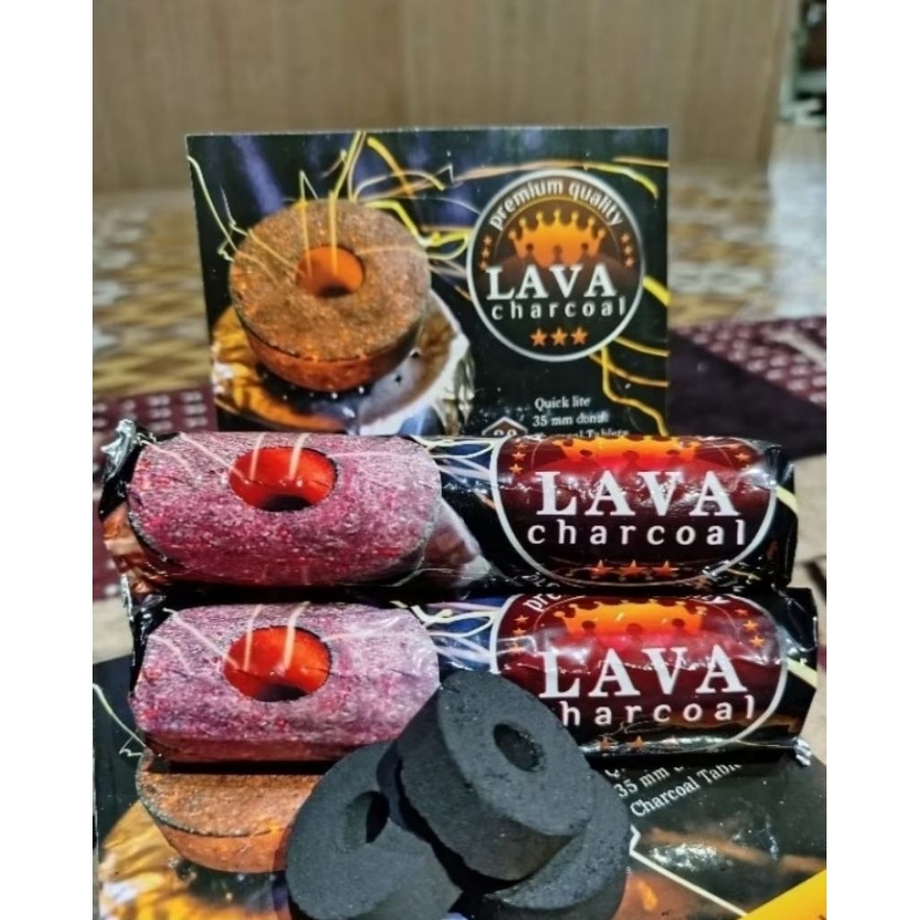 Arang lava charcoal premium quality. Arang bukhur dupa. Tahan lama, Isi 10pcs