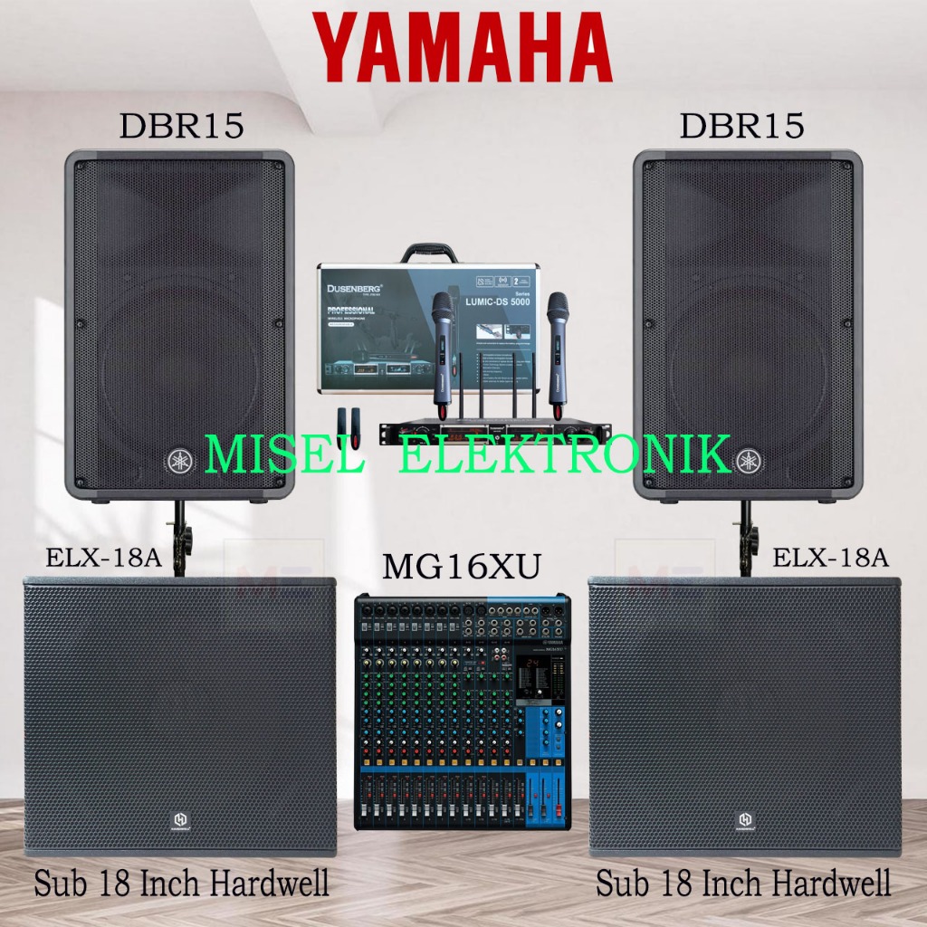 Paket Sound System Indoor Outdoor Speaker 15 Inch Yamaha DBR15 Subwoofer 18 Inch