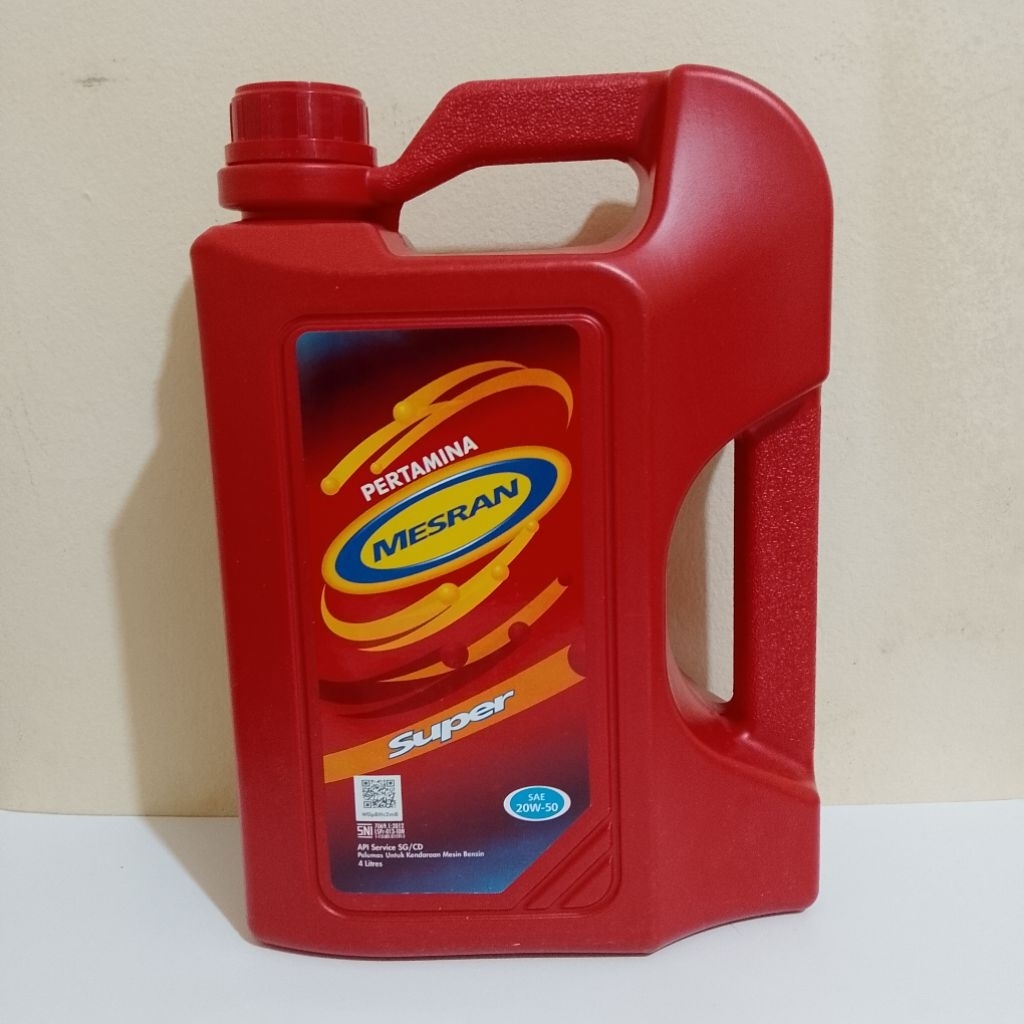 OLI MESIN MOBIL MESRAN SUPER 4LITER 20W-50 PELUMAS MESIN MOBIL GRANDMAX AVANZA XENIA CARY SIGRA AGYA