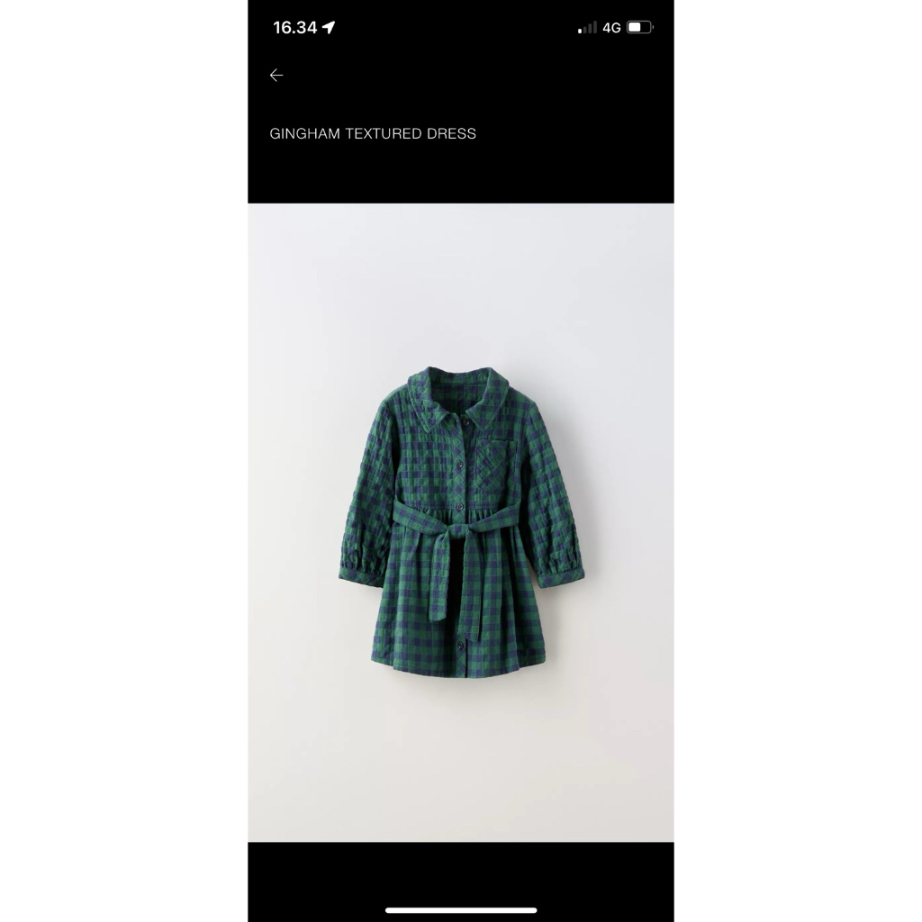 preloved Zara kids long sleeves mini dress 4-5 years 110cm