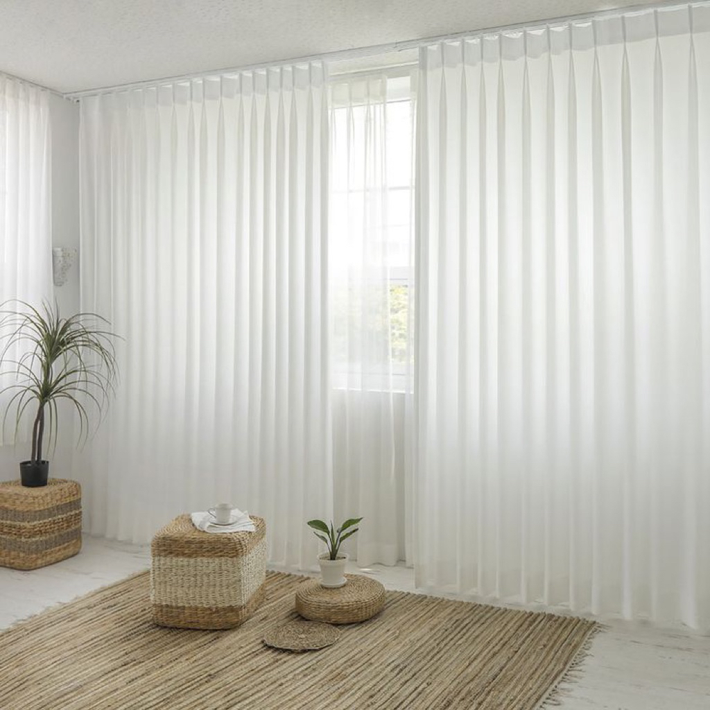 Gorden Vitrase Putih Polos,Gorden Jendela,Vitrase Siang Transparan