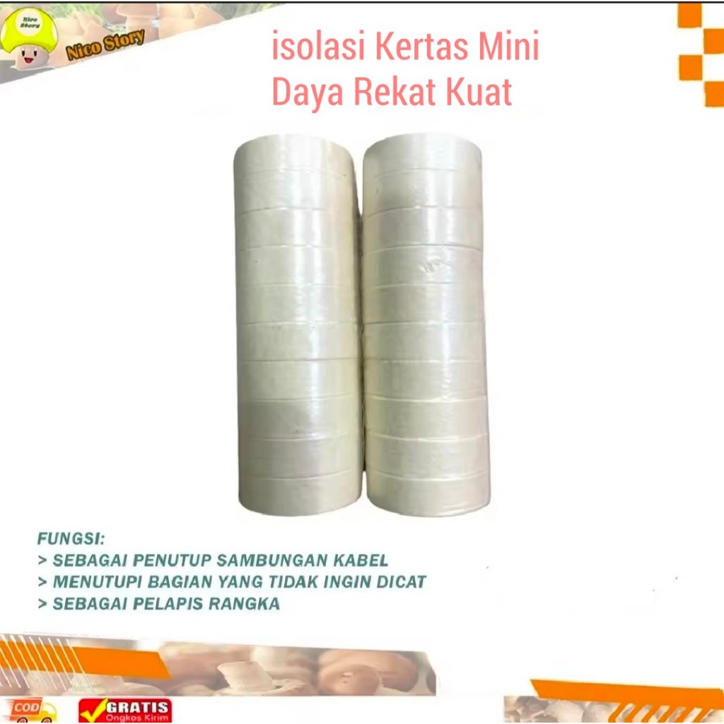 

SATU SLOP ( 10 PCS ) Masking Tape isolasi kertas Kecil 3/4 inchi