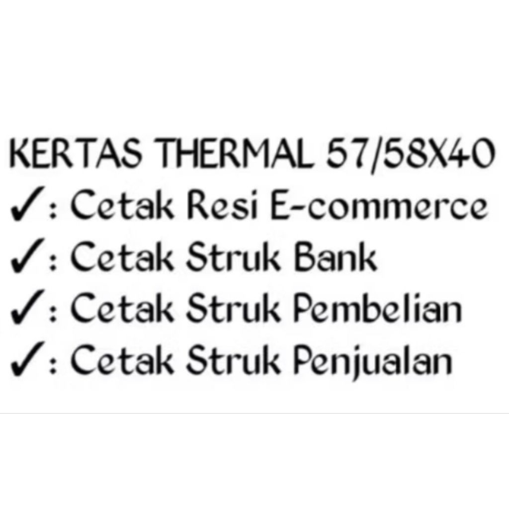 

RB Kertas kasir thermal Edc 58/57x40 paket 100 pcs(1 DUS)