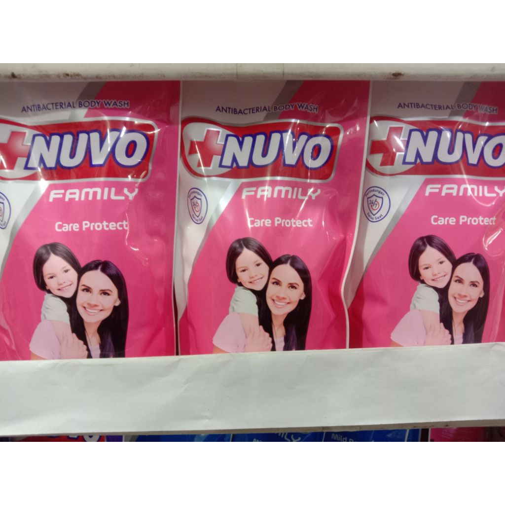 Nuvo family sabun mandi cair pink care protect 400ml