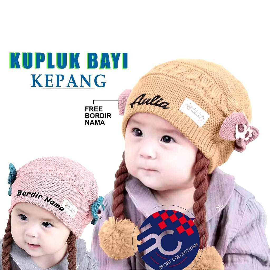 KUPLUK KEPANG BAYI BORDIR NAMA ANAK PEREMPUAN LUCU KUPLUK COSTUM NAMA