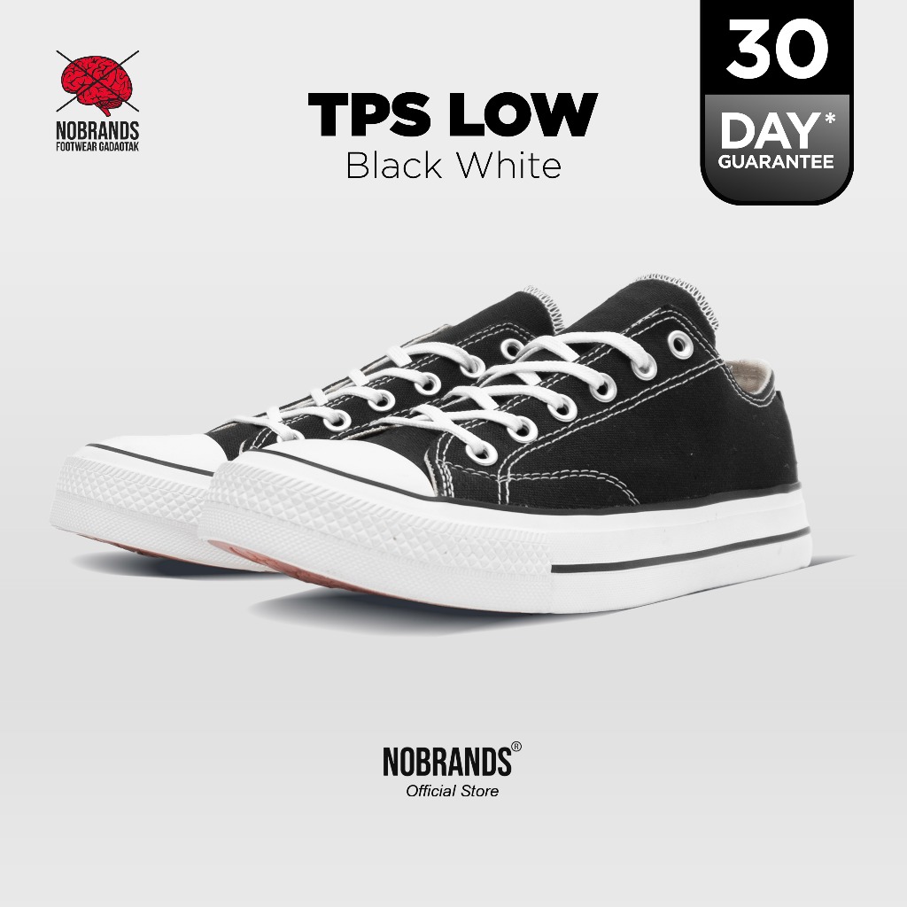 Nobrands Footwear Sepatu Polos TPS Black White Low Local Pride Shoes Sneakers Pria Wanita
