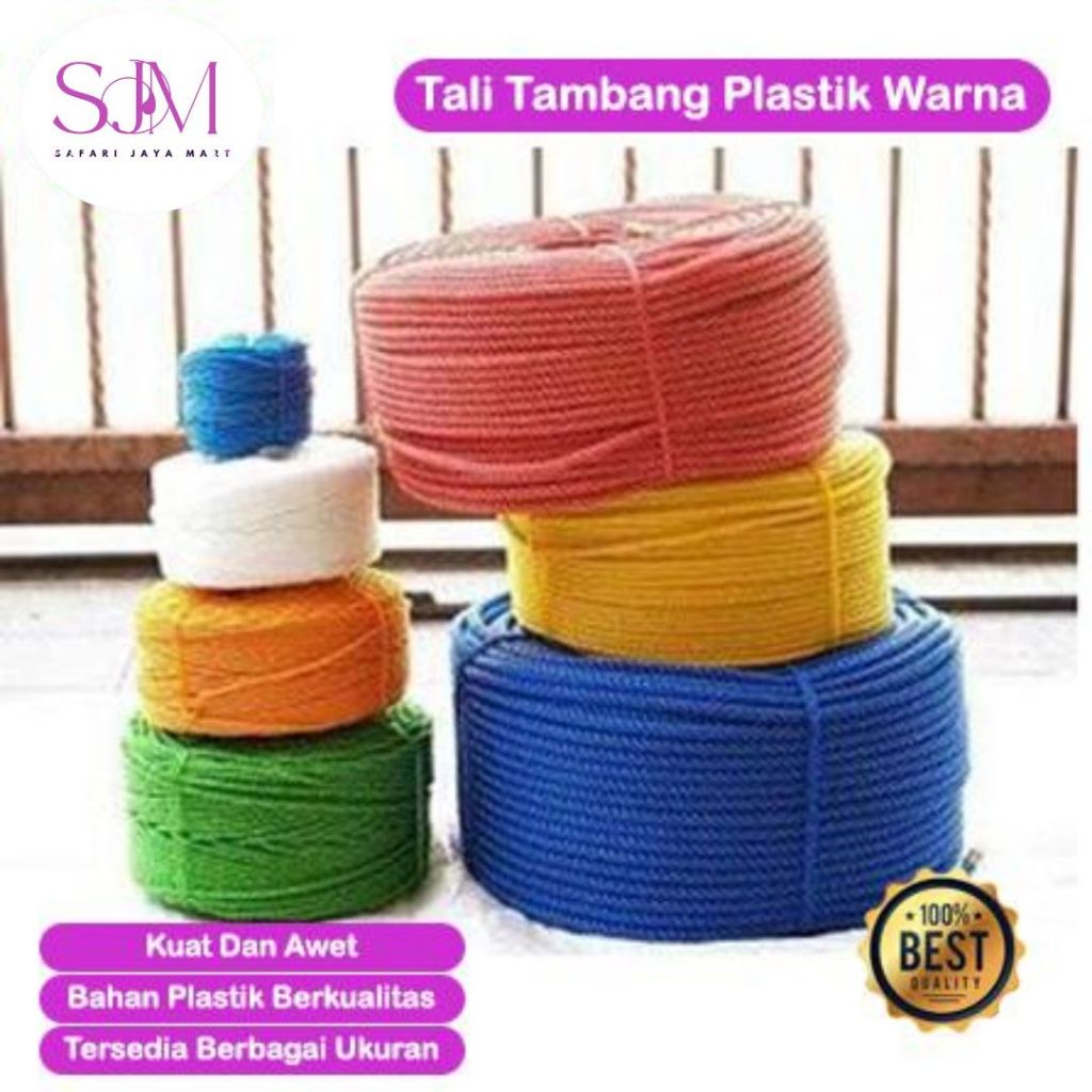 

Tali Tambang Besar Plastik 10mm 12mm Warna Pengikat Barang Serbaguna