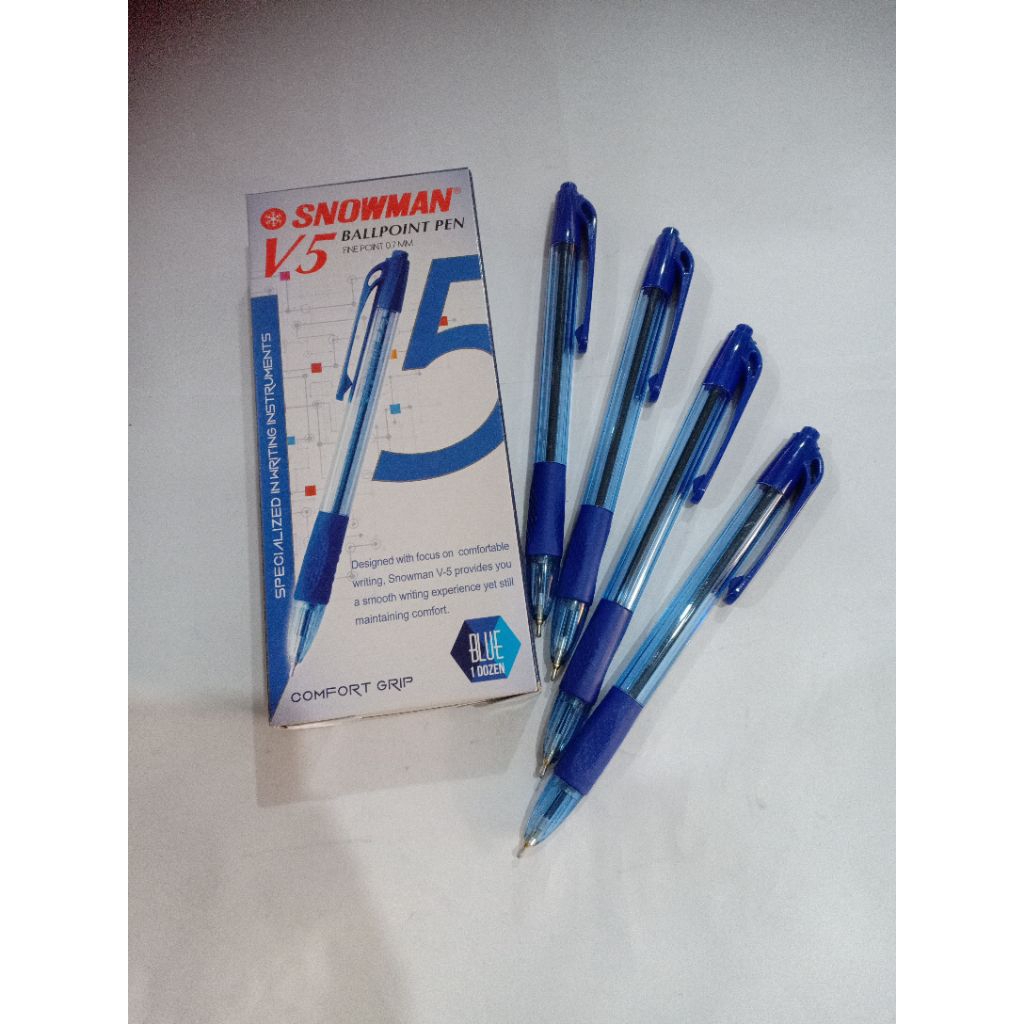 

bolpen snowman v5 biru