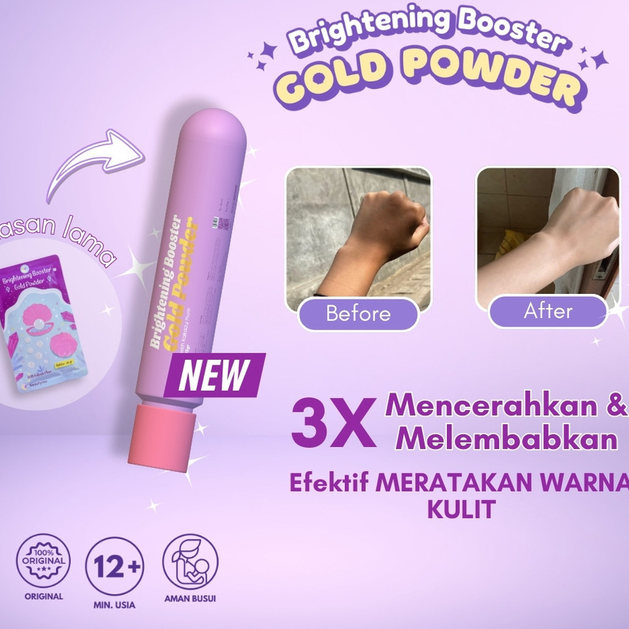 Beautyinu Brightening Booster Gold Powder Serbuk Pemutih Badan & Wajah