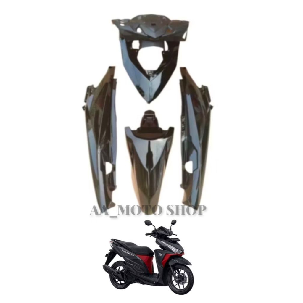Jual Cover Fullset Body Halus Motor Vario Techno 125/150 Hitam Tahun 2015-2017 Murah
