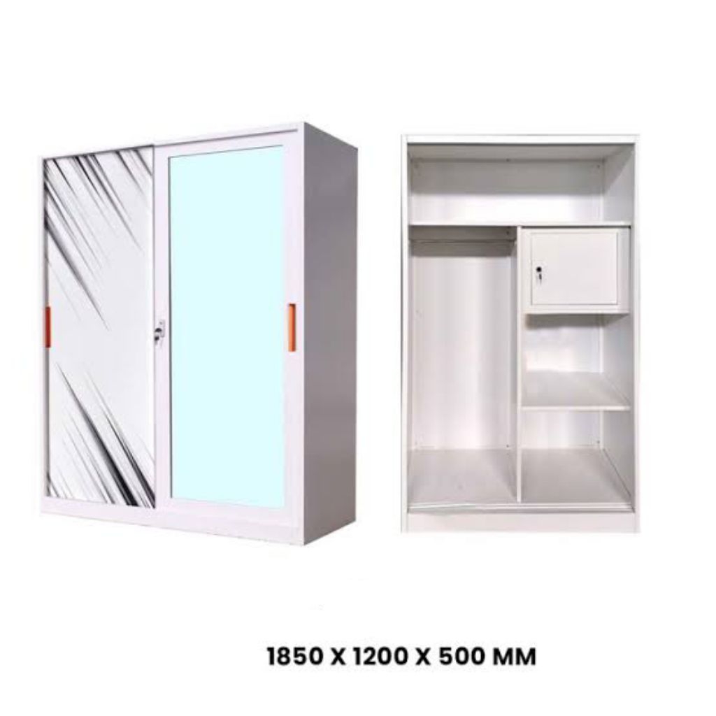 LEMARI BESI SLIDING 2PINTU 3PINTU / LEMARI PAKAIAN BESI / LEMARI SLIDING BESI