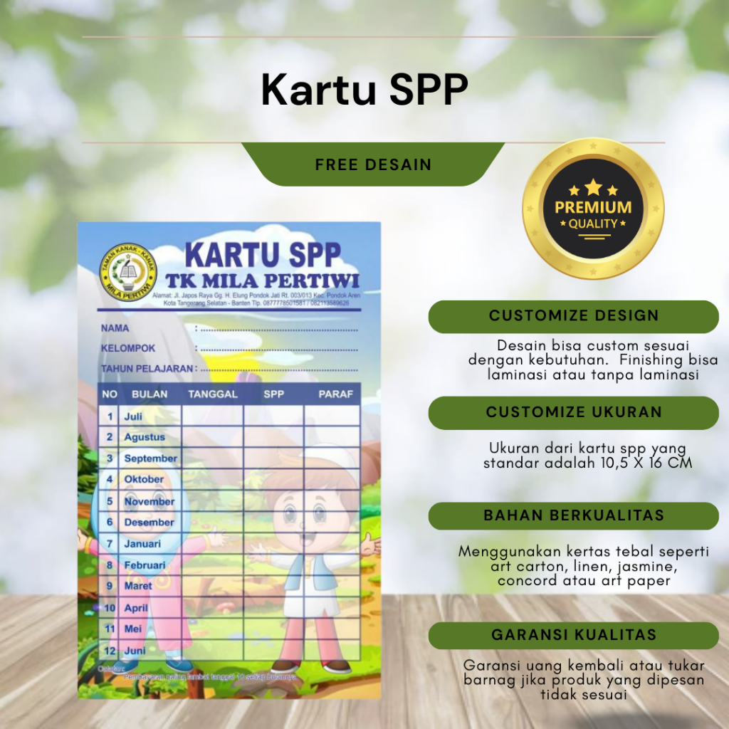 

Kartu SPP Custom: Pembayaran Gampang, Pencatatan Rapi!