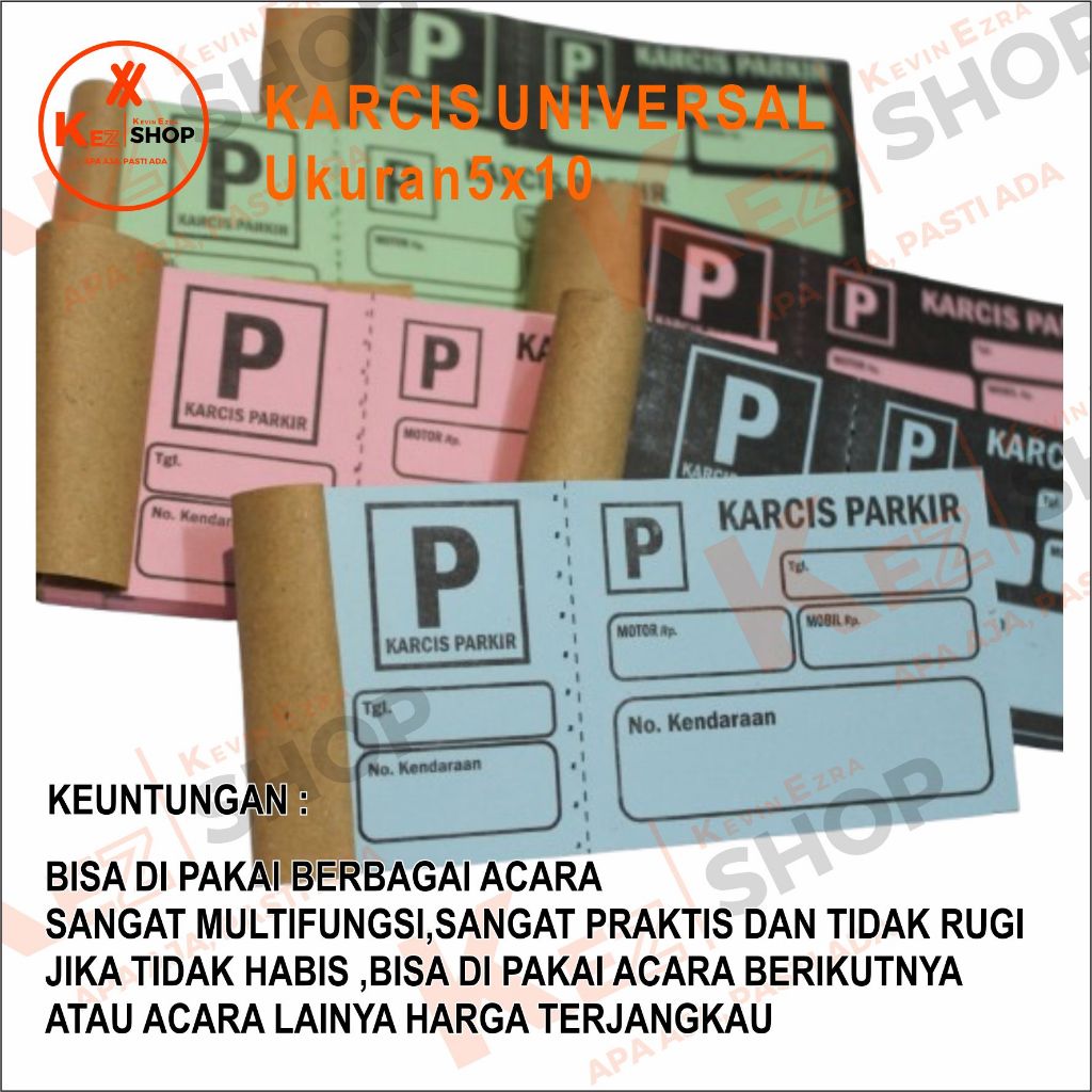 

Karcis PARKIR murah terjangkau UNIVERSAL satuan isi 100 lembar