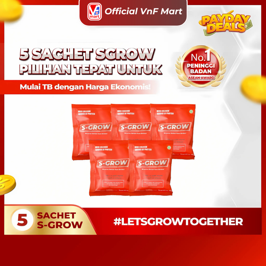 

S-GROW Susu Peninggi Badan Dewasa Terbaik - 5 Sachet