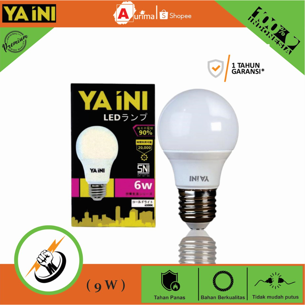 YA INI LAMPU RADIANTLINE LAMPU BOHLAM LEDBULB 9W PUTIH GARANSI 1 TAHUN