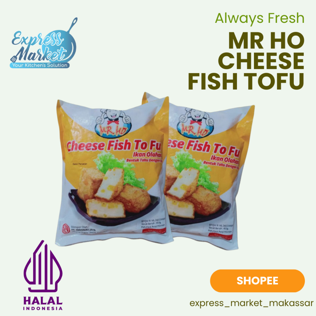 

MR HO Cheese Fish Tofu Bakso Suki Tofu Premium dengan Isian Keju Kemasan 450gr