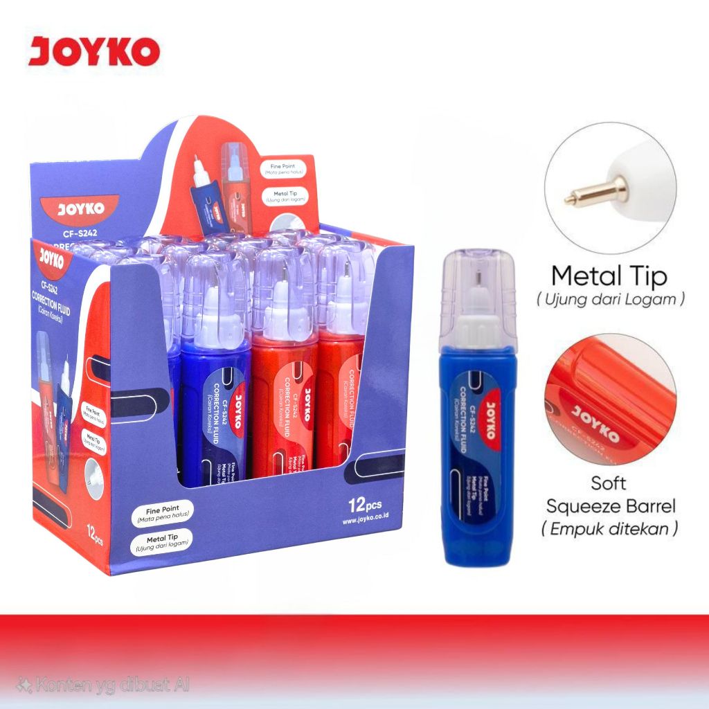 

1 LSN / 12 Pcs Correction Fluid Joyko CF-S242 ( Cairan Koreksi Penghapus Cair )