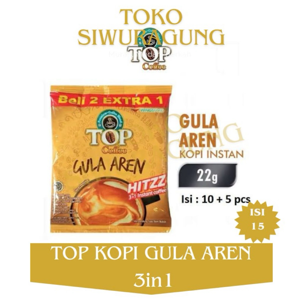 

KOPI TOP GULA AREN 3in1 (satu renceng isi 15 sachet)
