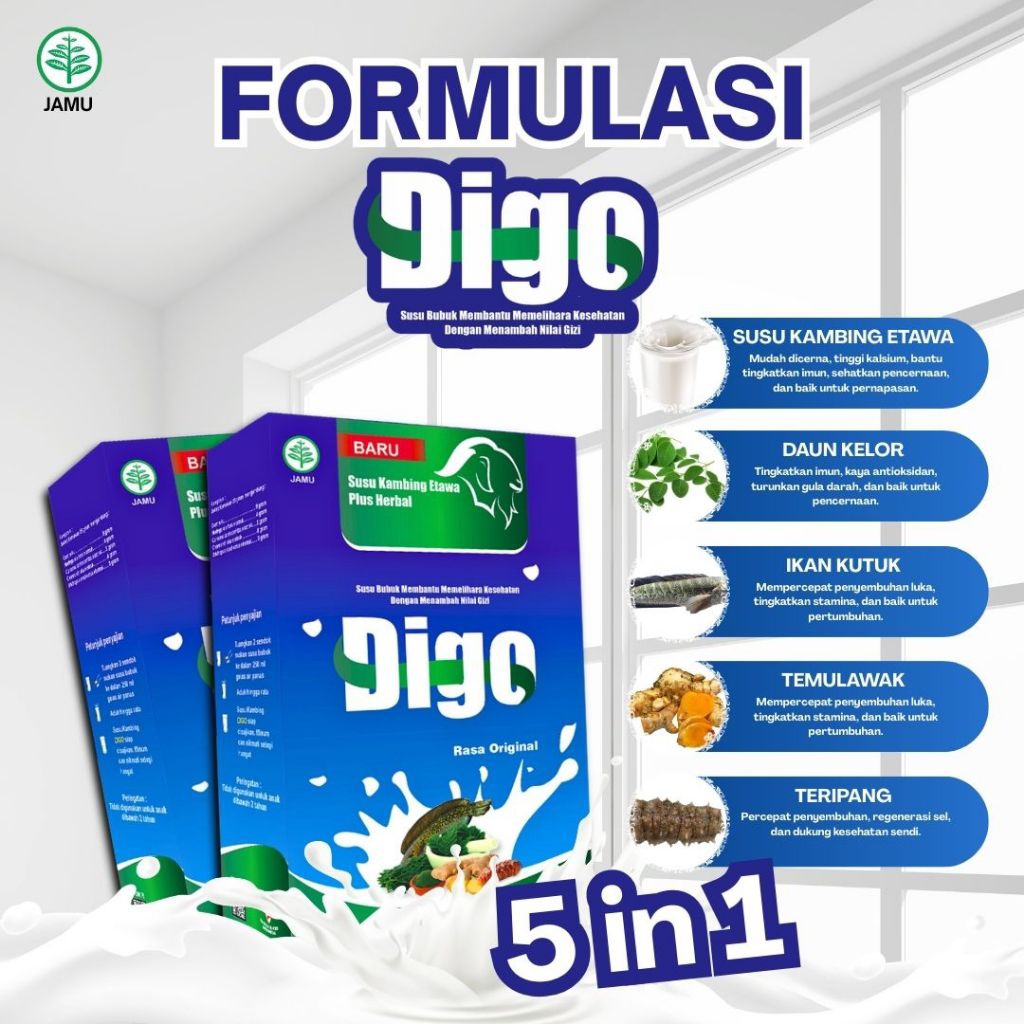 

[PAKET 5 BOX] Susu kambing etawa l Digo l susu memelihara kesehatan l susu tambah gizi