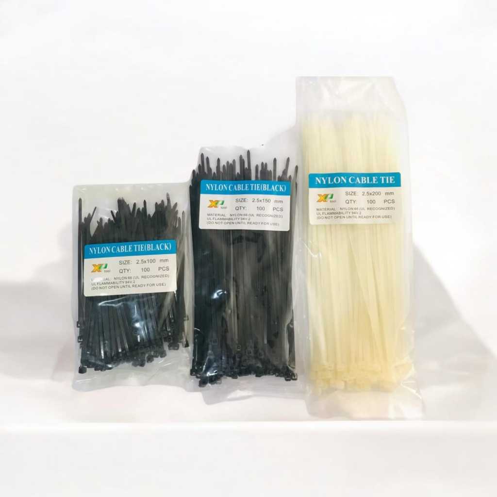 

Kabel Ties / Cable Ties / Pengikat Makanan / Kabel Tis 10cm 15cm Hitam Putih (1Pack isi 100 Pcs) - Kota Manado