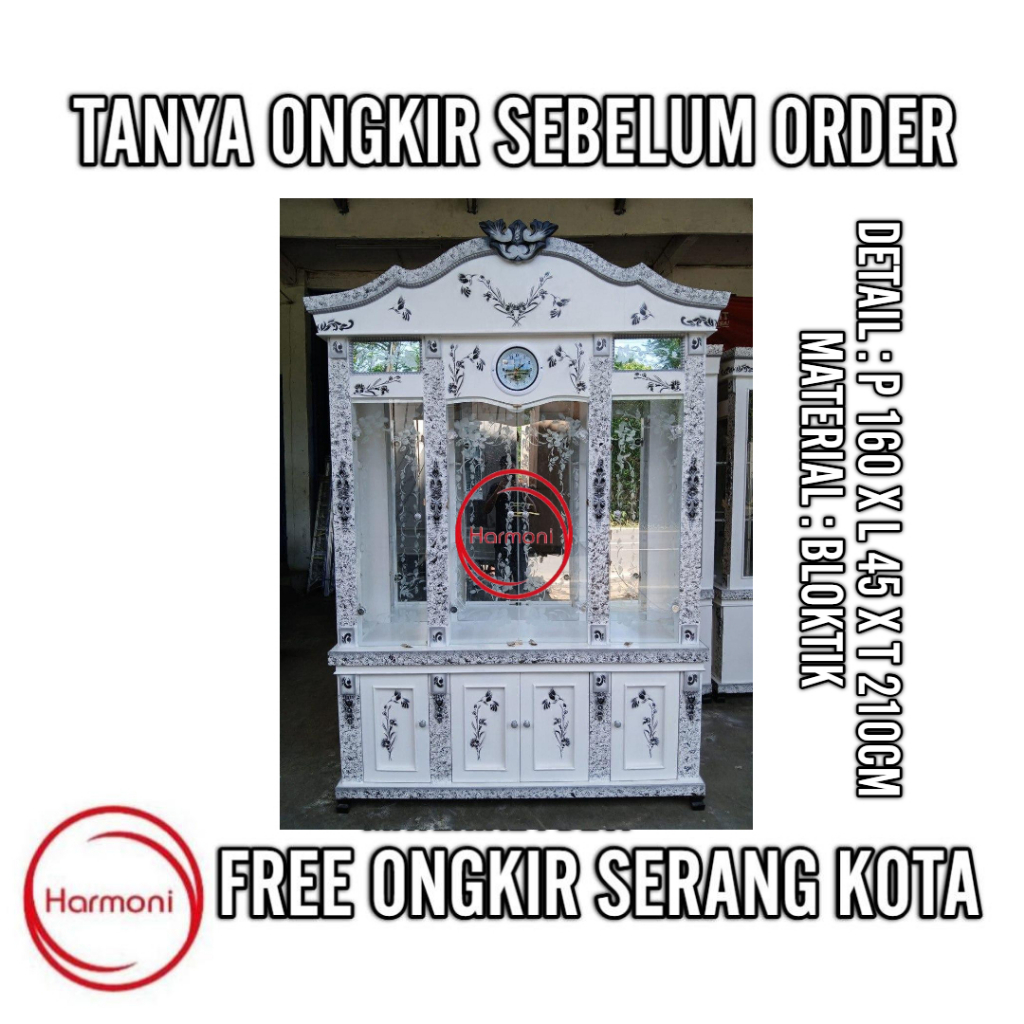 Bufet kristal Lemari Pajangan kristal Bufet Hias kristal Nadera Resin Pajangan FREE ONGKIR SERANG