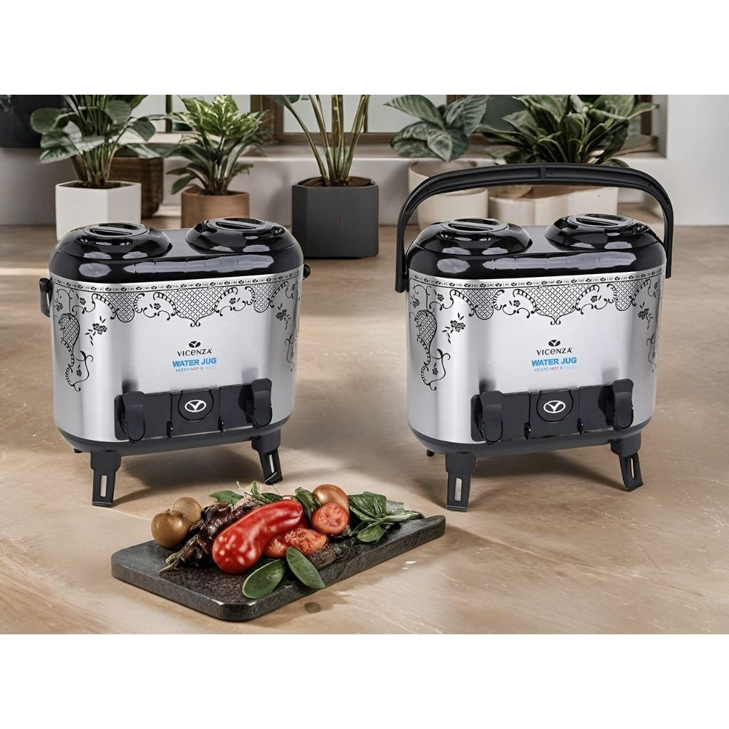 VICENZA Water Jug Twin Series 2 tabung x 6 Liter, tipe VM1202WJ Camelia, wadah saji penyimpanan minu