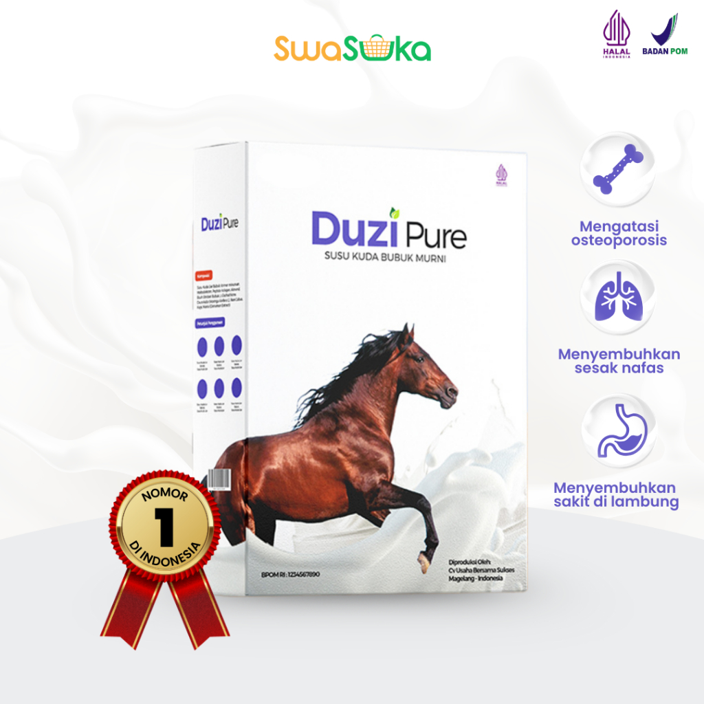

Duzi Pure Susu Kuda Liar Lombok Bubuk Kolostrum Murni 200 Gram