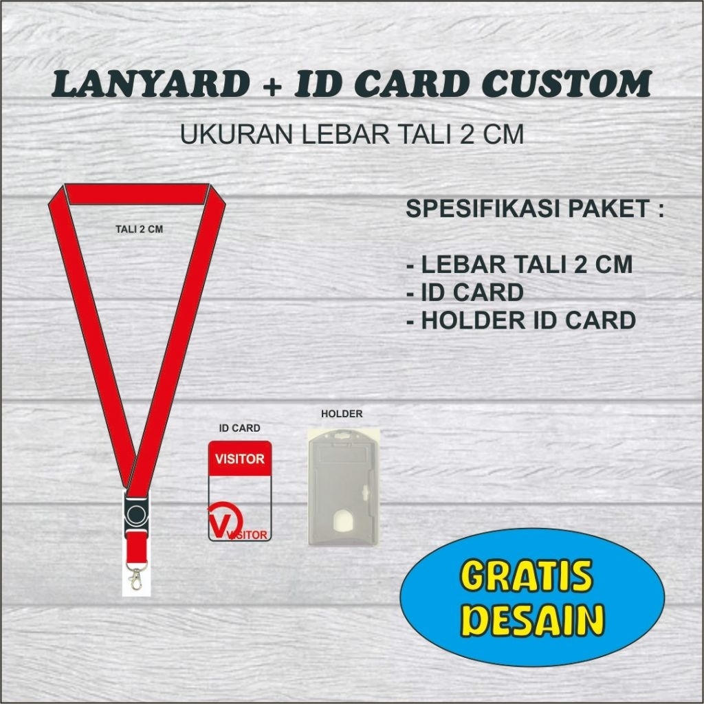 

LANYARD + ID CARD + HOLDER ( 1SET )